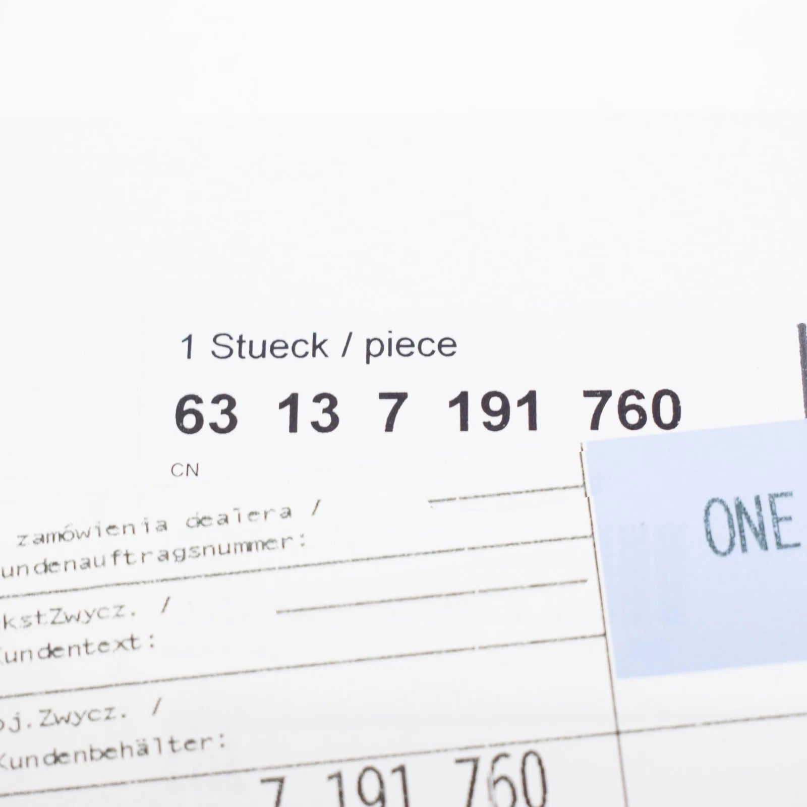 NEW BMW Z4 E89 FRONT RIGHT TURN INDICATOR LAMP 7191760 63137191760 ORIGINAL