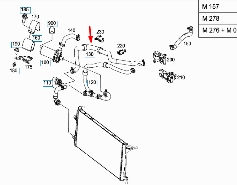 NEW MERCEDES-BENZ GLE W166 COOLANT HOSE A1665008975 ORIGINAL