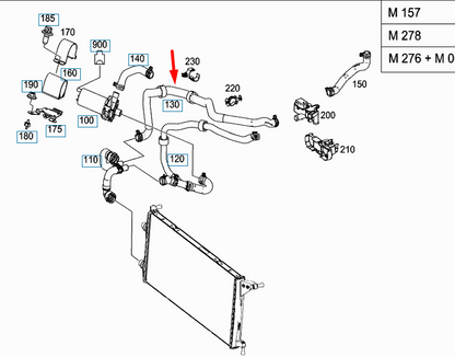 NEW MERCEDES-BENZ GLE W166 COOLANT HOSE A1665008975 ORIGINAL