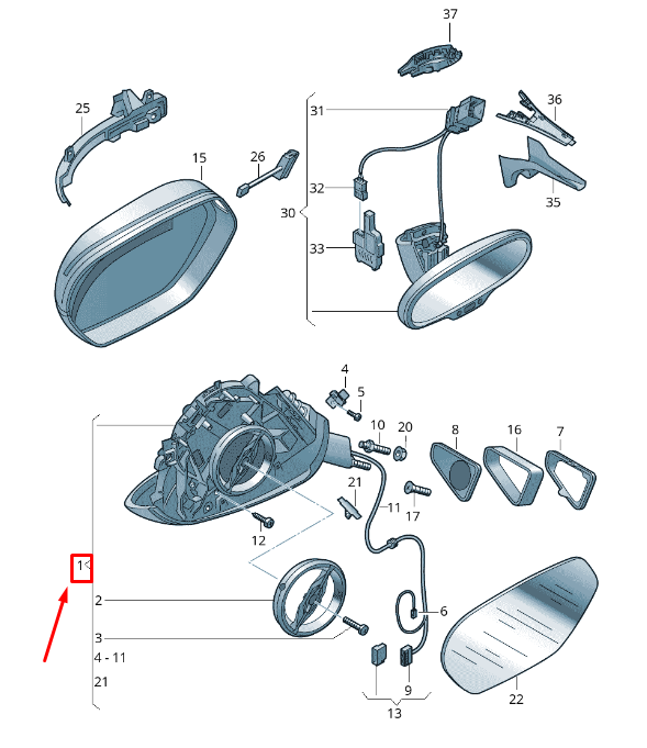 new audi a7 sportback 4g front right side wing mirror lhd 4g8858532af3q7