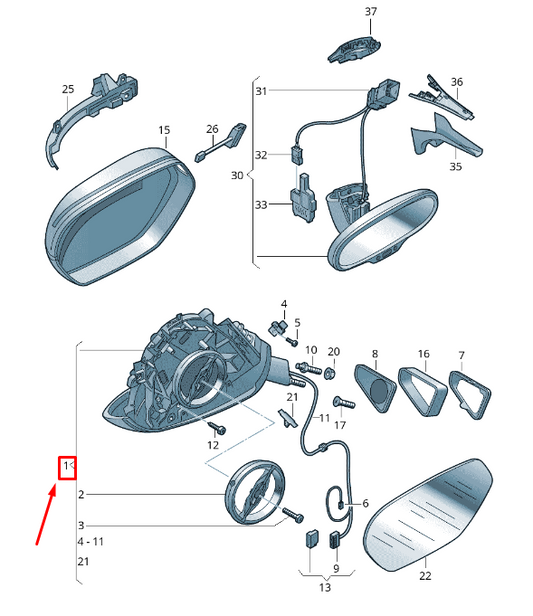 new audi a7 sportback 4g front right side wing mirror lhd 4g8858532af3q7