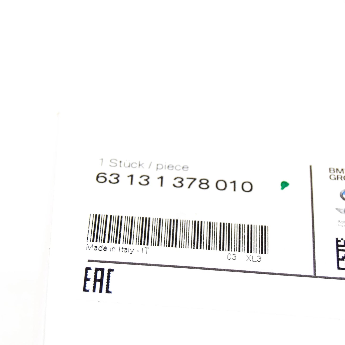 NEW BMW 7 E32 ADDITIONAL TURN CORNER LIGHT LAMP RIGHT 63131378010 ORIGINAL