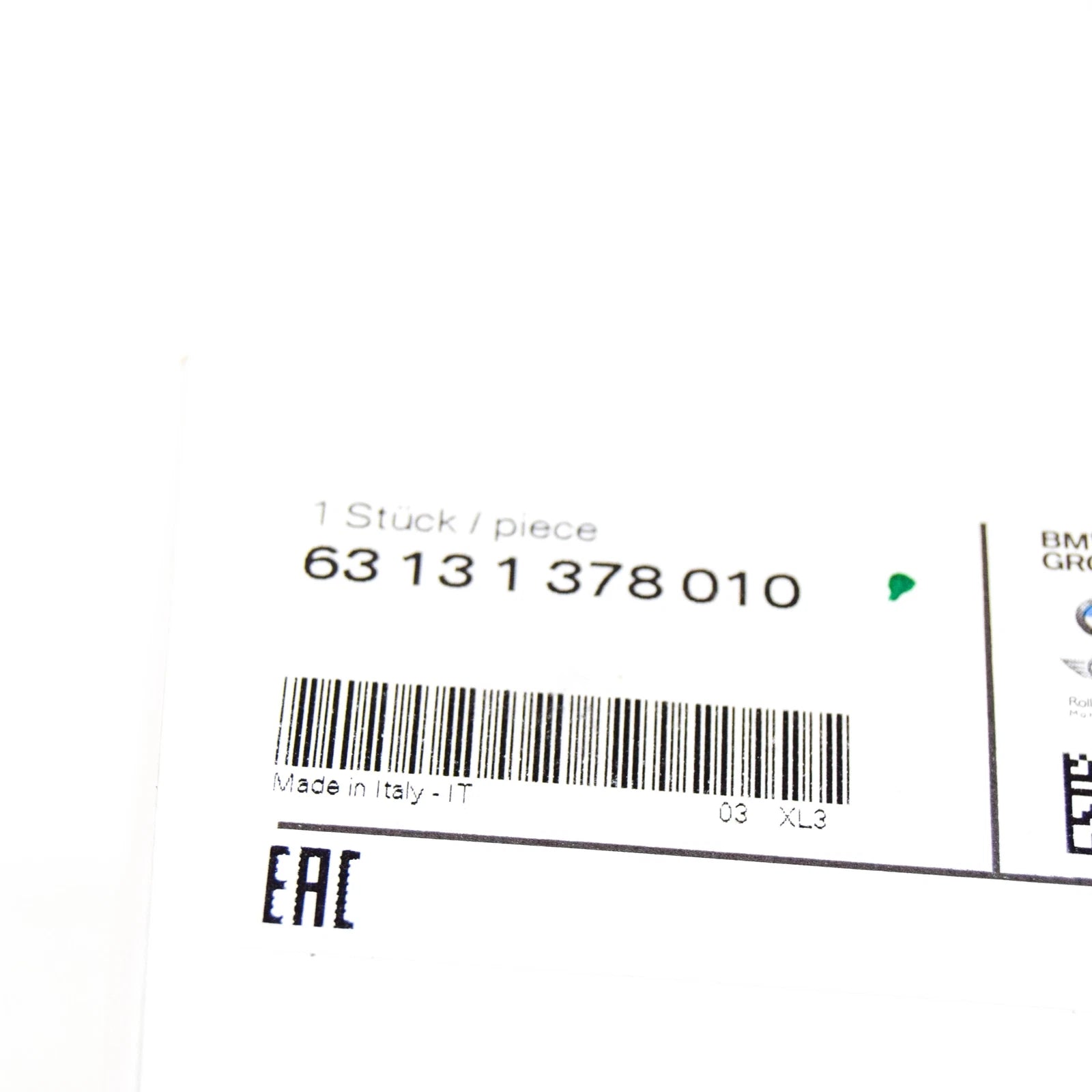 NEW BMW 7 E32 ADDITIONAL TURN CORNER LIGHT LAMP RIGHT 63131378010 ORIGINAL