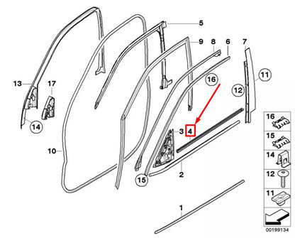 NEW BMW X5 E70 FRONT LEFT DOOR CHANNEL SEALING 7207217 51337207217 ORIGINAL