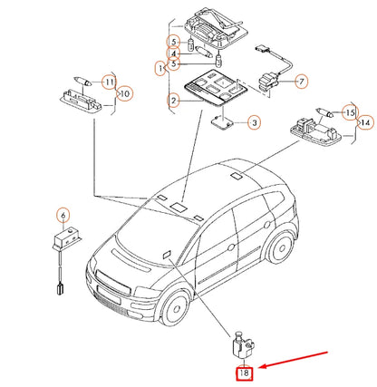 NEW AUDI A2 8Z HAND BRAKE SWITCH 1H0947561A ORIGINAL