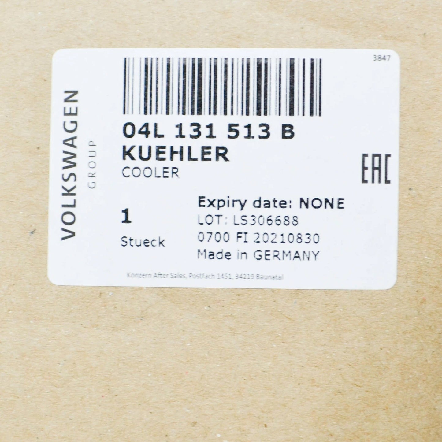 NEW AUDI A4 B8 EXHAUST RECUPERATION COOLER 04L131513B ORIGINAL