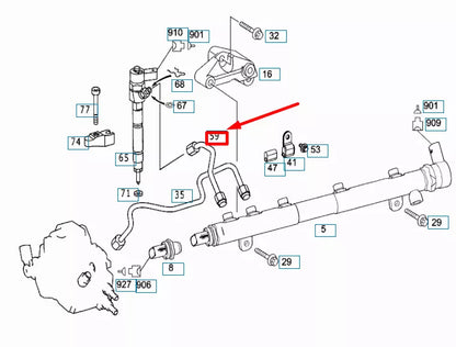 NEW MERCEDES-BENZ C W203 FUEL DISTRIBUTOR TO NOZZLE LINE A6110701133 ORIGINAL