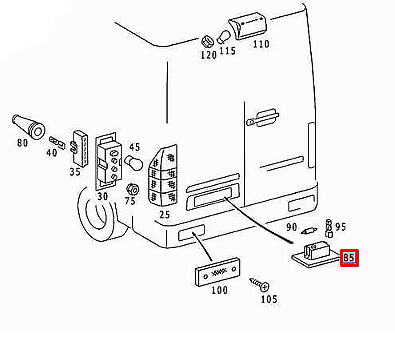 NEW MB SPRINTER W905 REAR NUMBER PLATE LIGHT A9018200156 ORIGINAL
