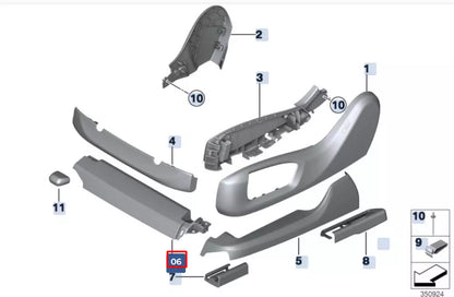 NEW BMW 5 G30 FRONT LEFT OUTER SEAT RAIL TRIM 52107318993 ORIGINAL