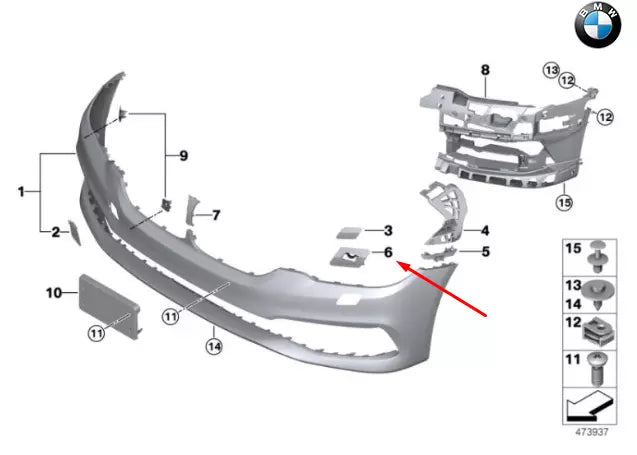 NEW BMW 5 G30 FRONT RIGHT HEADLIGHT WASHER HOLDER BRACKET 51117385356 ORIGINAL
