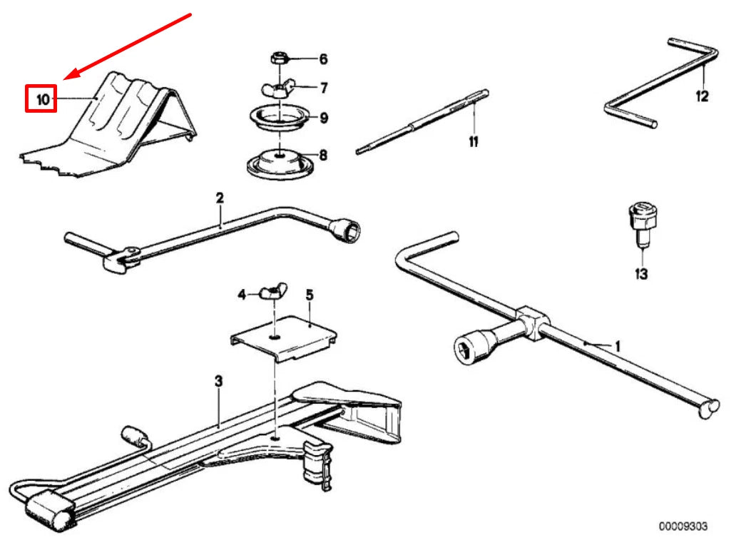 NEW BMW 3 E46 TIRE WHEEL CHOCK 71126756392 6756392 ORIGINAL