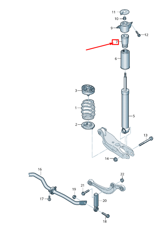 new audi a4 avant b9 rear shock absorber helper spring 8w0512131m original