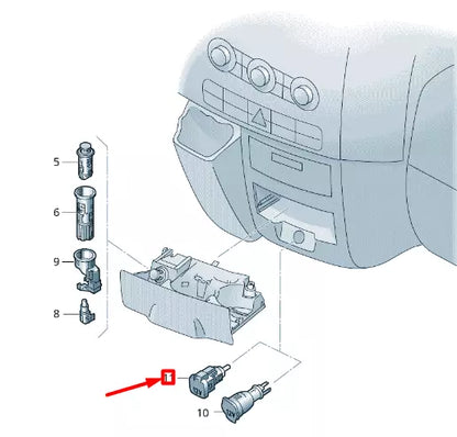 NEW VOLKSWAGEN CRAFTER 2F MK1 CIGARETTE LIGHTER SOCKET 2E0945505B