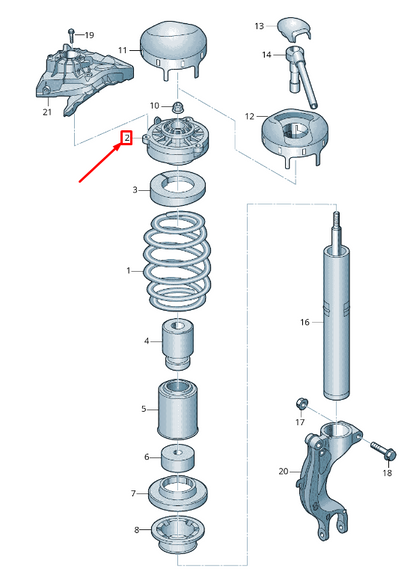 new audi q5 fy upper front shock absorber mounting 80a412377b original