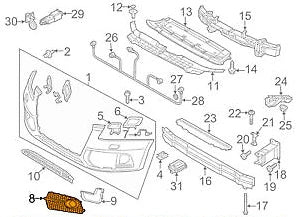NEW AUDI Q5 8R LEFT FOG LIGHT GRILLE S-LINE 8R0807681SZDE 2015