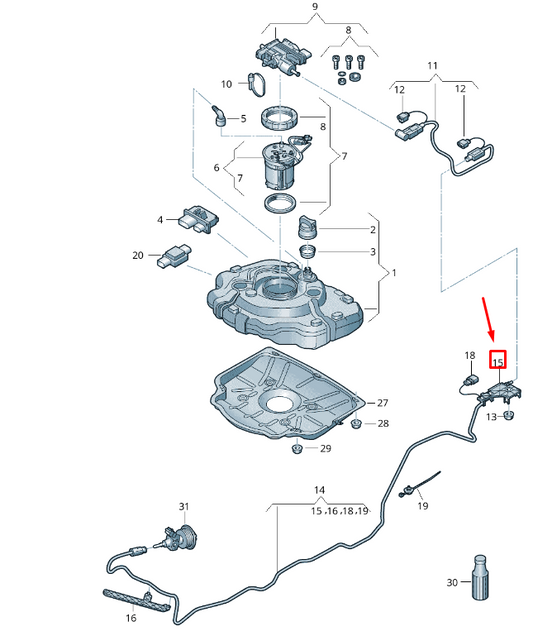 new vw touareg 7p reduction agent connector housing bracket 7p6131713b original