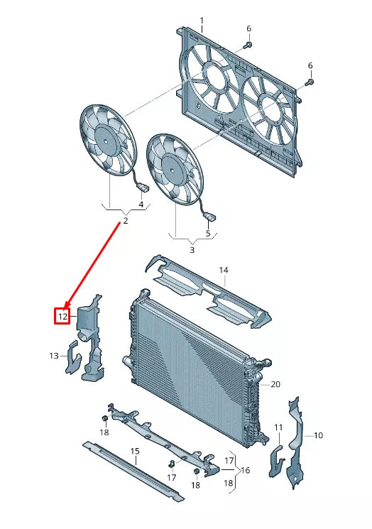 NEW AUDI RSQ8 RIGHT ENGINE RADIATOR AIR GUIDE 4M8121284AM