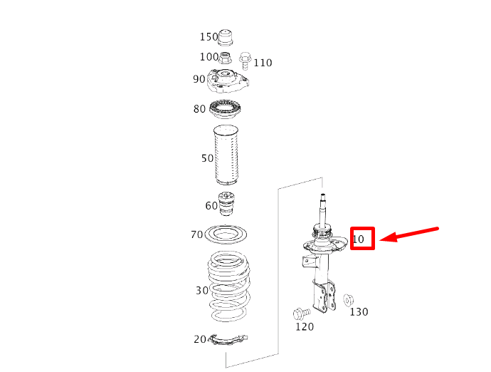 new mercedes-benz cla c117 front left shock absorber strut a1763234300 original