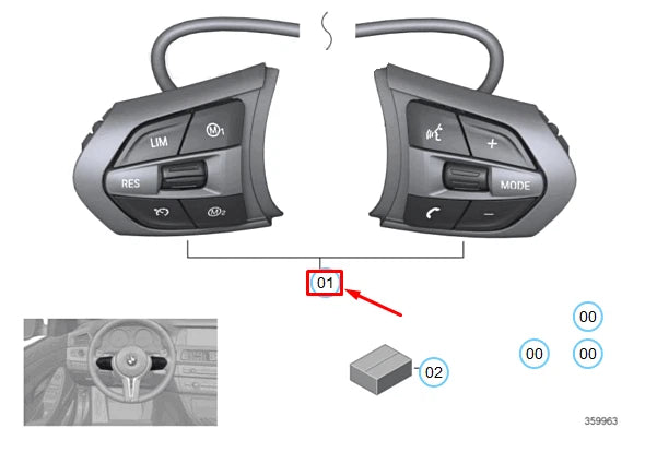 NEW BMW M5 M6 X5 SWITCH MULTI STEERING WHEEL M-SPORT 61317849409 ORIGINAL