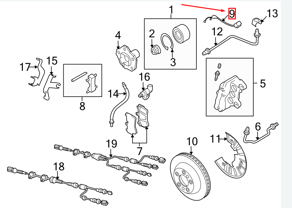 new audi q7 4l front brake pad sensor 7l5907637a original