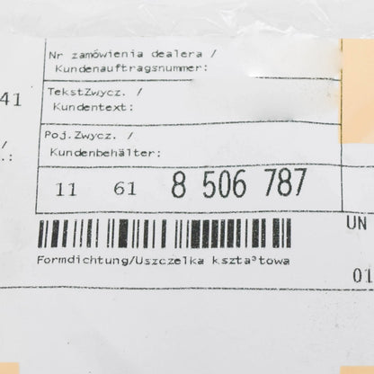 NEW BMW 3 F30 AIR DUCT PRE-FORMED SEAL 11618506787 8506787 ORIGINAL
