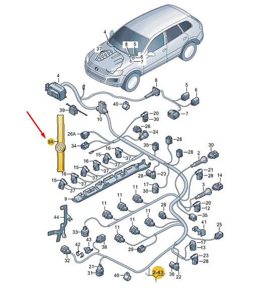 NEW VW TOUAREG 7P MK2 ENGINE CABLE GUIDE UPPER PART 7P6971797 ORIGINAL