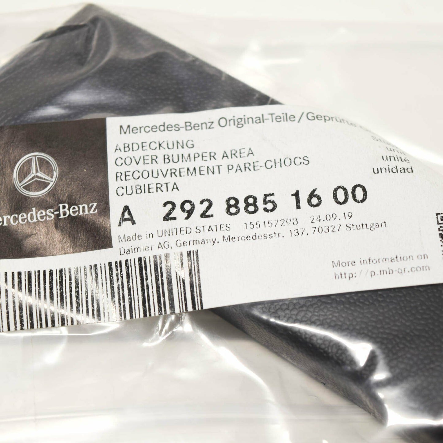 NEW MB GLE C292 AMG FRONT RIGHT BUMPER COVER AREA END CAP A2928851600 ORIGINAL