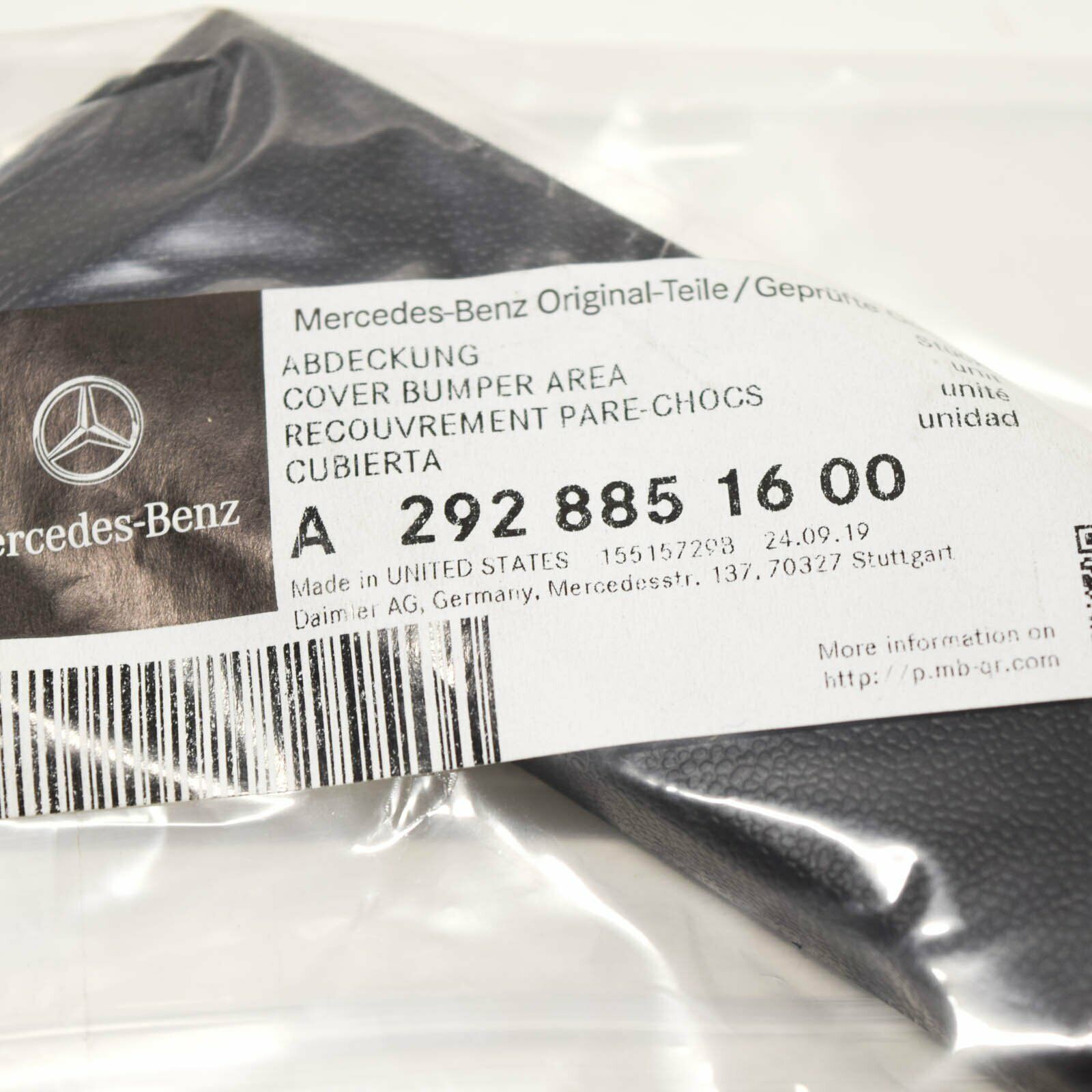 NEW MB GLE C292 AMG FRONT RIGHT BUMPER COVER AREA END CAP A2928851600 ORIGINAL