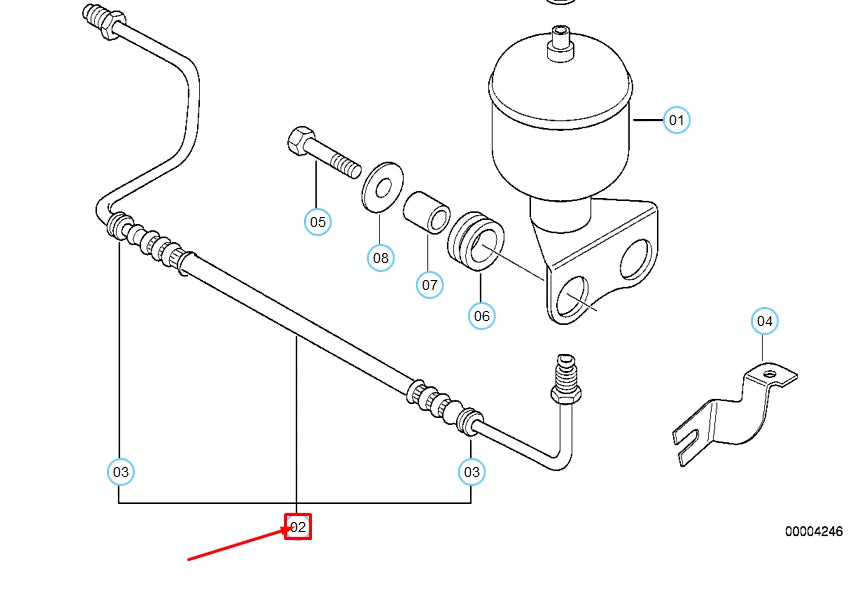 NEW BMW 7 E38 RIGHT PRESSURE HOSE 37131091128 1091128 ORIGINAL