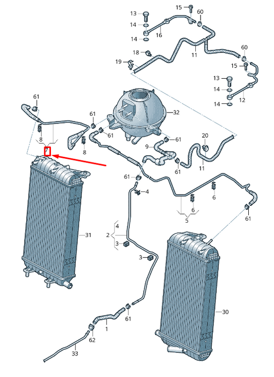 new audi r8 4s cooler for coolant breather line 4s0121081n original