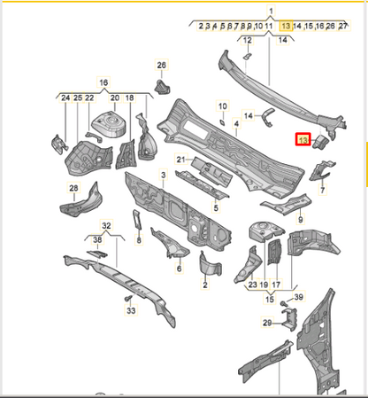 new audi q3 f3 windscreen wiper left mount holder lhd 83b804413a original