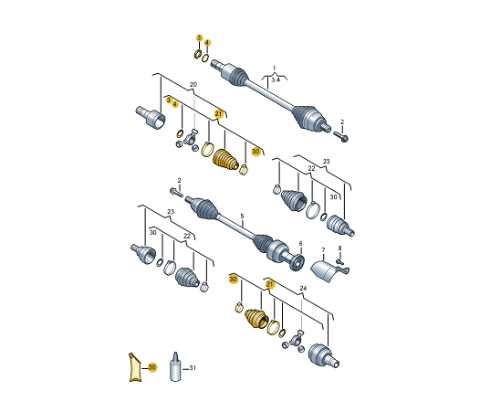 NEW AUDI Q3 F3 FRONT AXLE INNER JOINT PROTECTION 3Q0498201A ORIGINAL