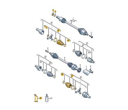 NEW AUDI Q3 F3 FRONT AXLE INNER JOINT PROTECTION 3Q0498201A ORIGINAL