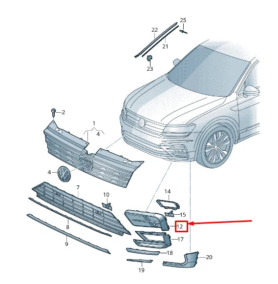 VW TIGUAN AD Front Left Vent Grille 5NA853665D041 5NA853665D 041 NEW