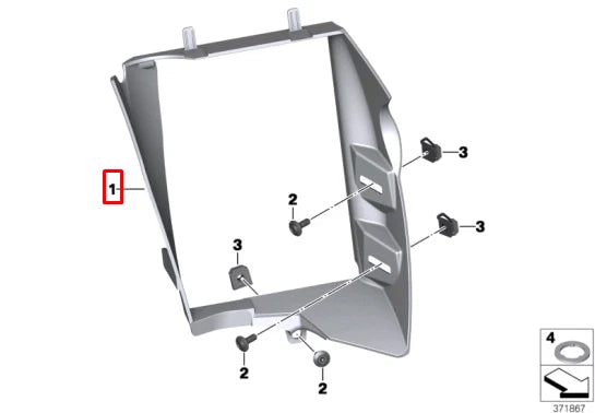 NEW BMW K51 R 1200 GS ADV RIGHT AIR INTAKE DUCT 46638536948 ORIGINAL