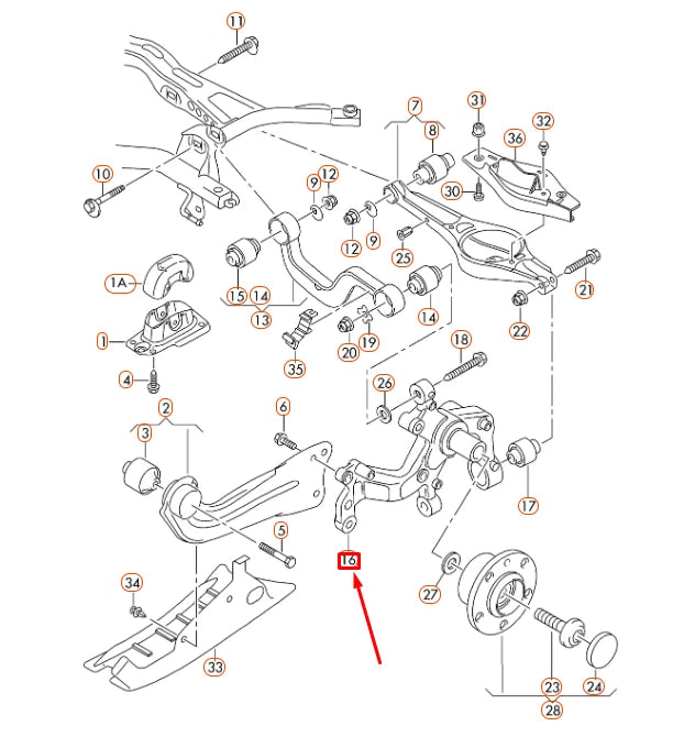 NEW AUDI A3 8P REAR LEFT WHEEL BEARING HOUSING 1K0505435AB ORIGINAL