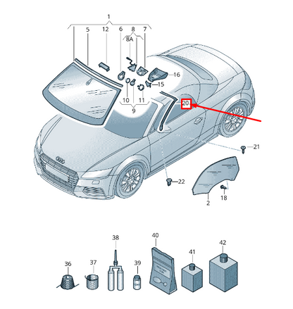 new audi tt fv front windshield seal 8s7845353a original