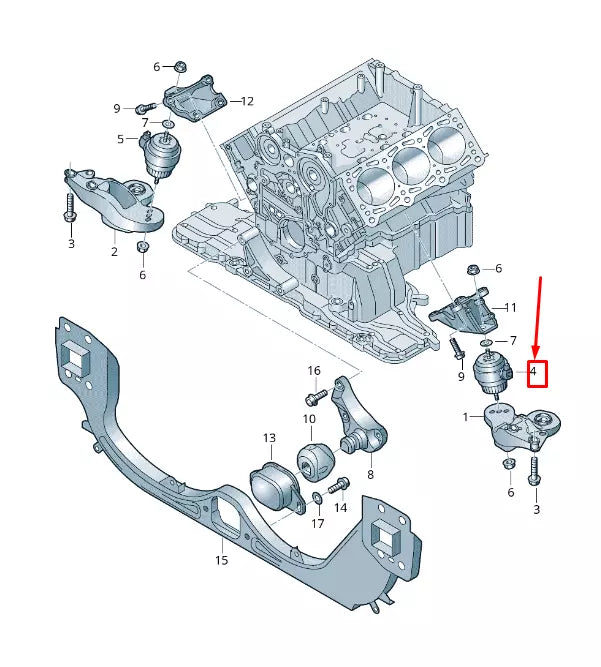 NEW AUDI A6 AVANT C6 LEFT ENGINE MOUNTING 4F0199379BL ORIGINAL