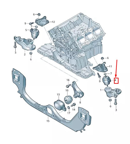 NEW AUDI A6 AVANT C6 LEFT ENGINE MOUNTING 4F0199379BL ORIGINAL
