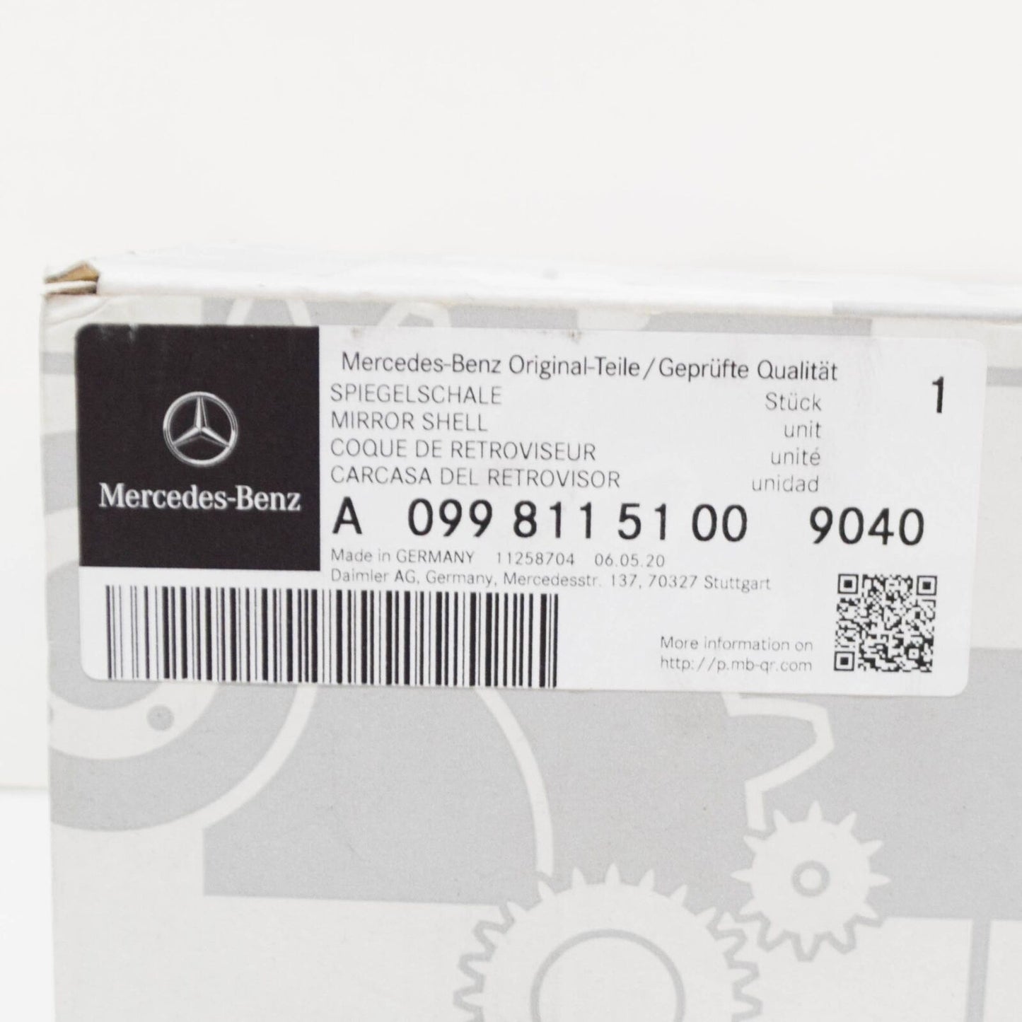 NEW MB C W205 FRONT LEFT DOOR MIRROR COVER RHD A09981151009040 ORIGINAL