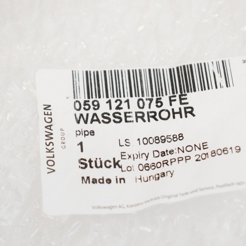 NEW AUDI A6 C7 WATER PIPE TUBE 059121075FE ORIGINAL