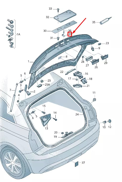 NEW AUDI RS3 REAR LICENSE PLATE LIGHT RETAINING RING 8T0827199A