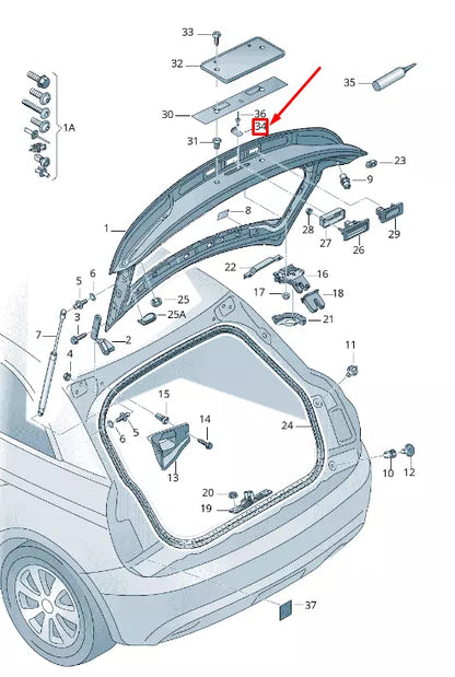 NEW AUDI RS3 REAR LICENSE PLATE LIGHT RETAINING RING 8T0827199A