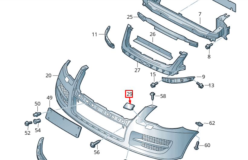 new vw touareg 7l right side headlight washer cover cap 7l6807752bgru original