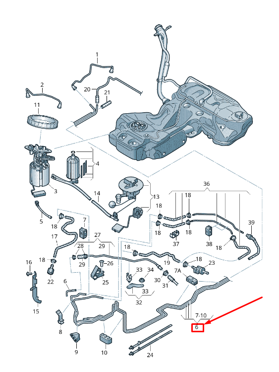 new audi a5 sportback 8t fuel line with breather pipe 8t0201544cc original