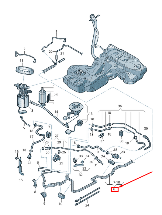 new audi a5 sportback 8t fuel line with breather pipe 8t0201544cc original