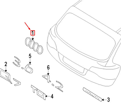 NEW AUDI Q5 8R REAR TRUNK RINGS EMBLEM BADGE 4H0853742A2ZZ ORIGINAL