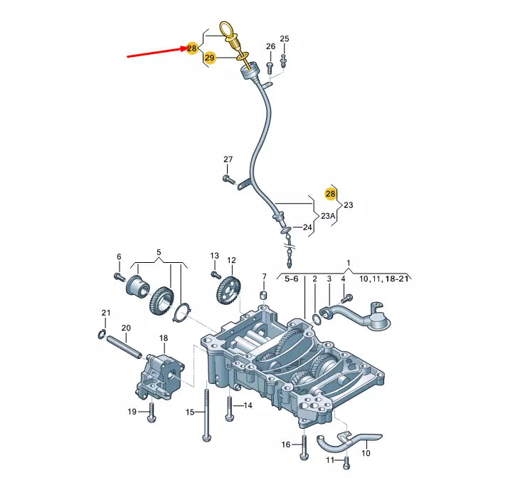 NEW VOLKSWAGEN TRANSPORTER T5 OIL DIP STICK 03L115611L ORIGINAL
