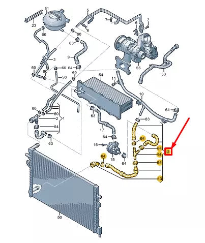 NEW VW GOLF CD MK8 COOLANT HOSE WITH QUICK RELEASE COUPLING 5Q0122051ER ORIGINAL