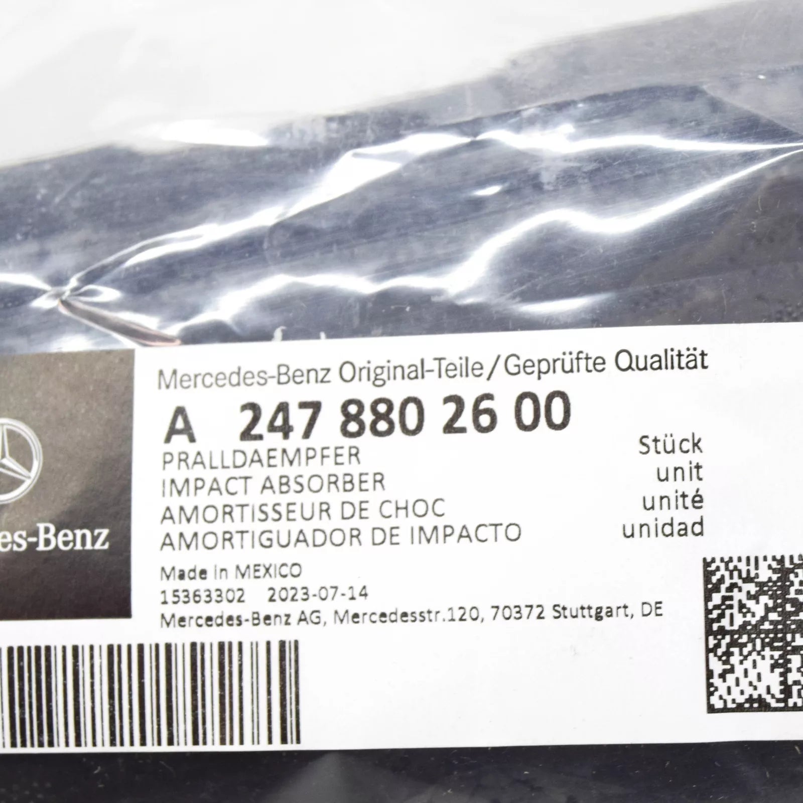 NEW MB GLB X247 FRONT BUMPER CENTRAL IMPACT ABSORBER A2478802600 ORIGINAL